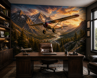 Mountain Bush Plane Adventure Wall Mural