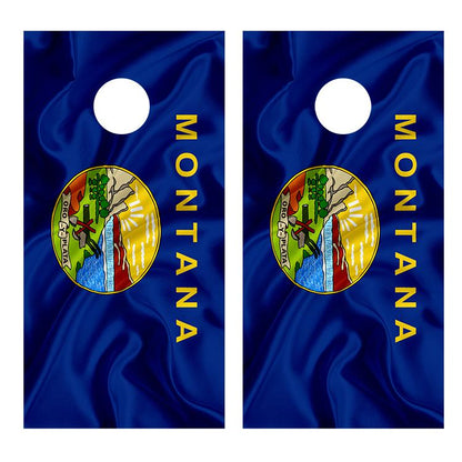 Flag of Montana Cornhole Board Decal Wraps