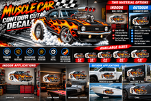 Muscle Car Burnout Contour Cut Decal – Indoor or Outdoor