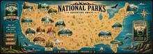 National Park Adventure Map Desk Mat