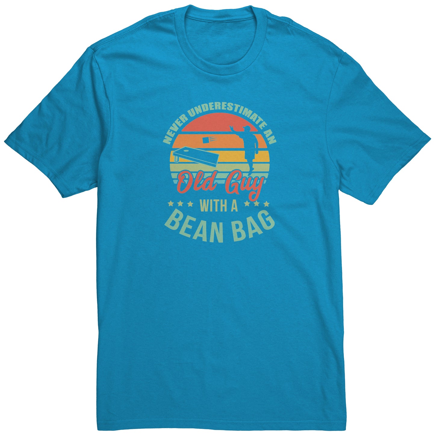 Never Underestimate an Old Guy with a Bean Bag T-Shirt