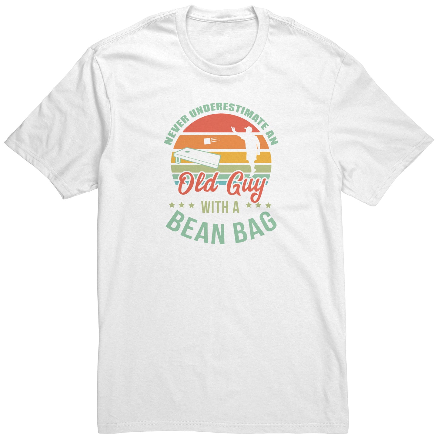 Never Underestimate an Old Guy with a Bean Bag T-Shirt