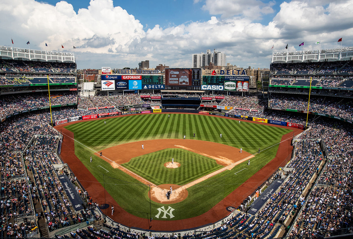 Yankee's Stadium Baseball Diamond Field Custom Designed Wallpaper
