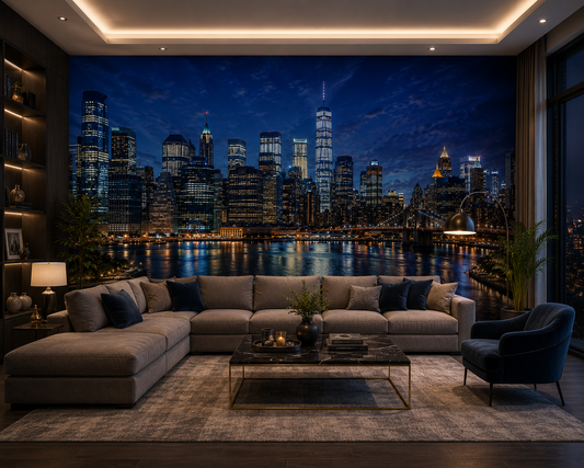Night Skyline Luxury City Wall Mural