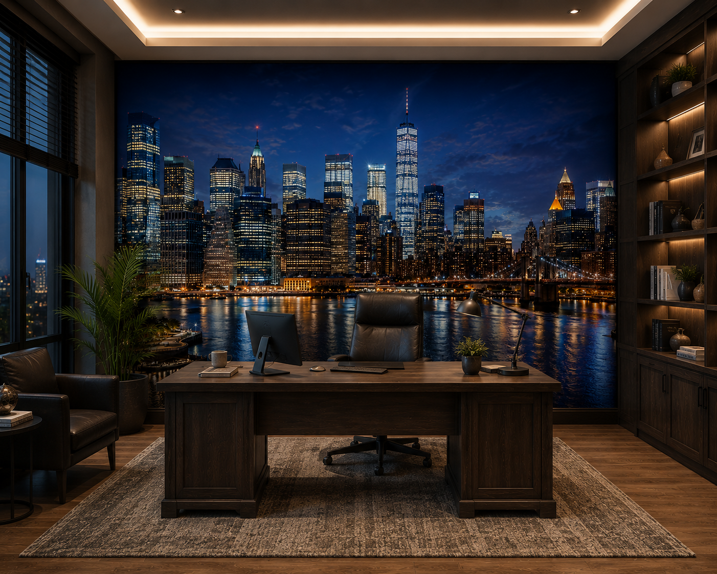 Night Skyline Luxury City Wall Mural