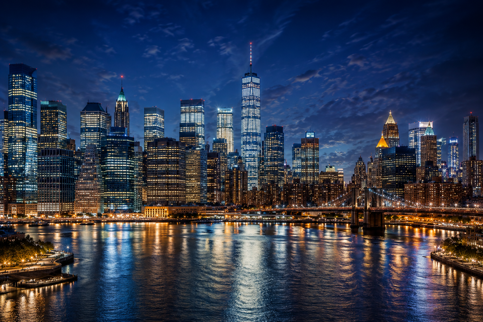 Night Skyline Luxury City Wall Mural