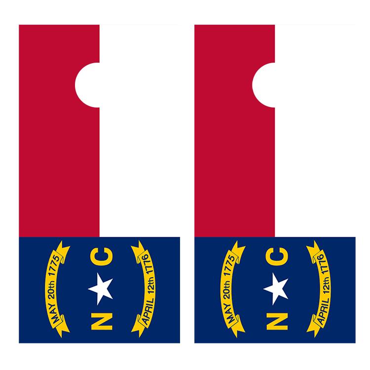 Flag of North Carolina Cornhole Board Decal Wraps