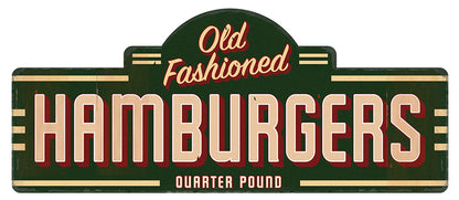 Retro Old Fashioned Hamburgers Decal 4 sizes Indoors or Outdoors Applications