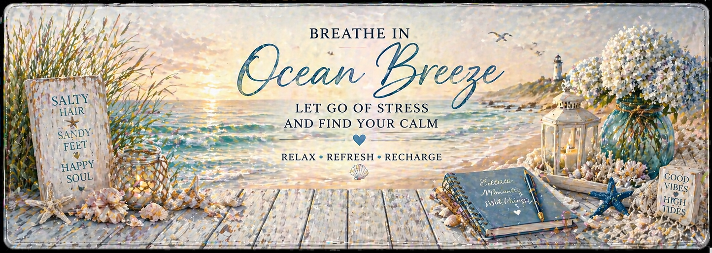 Ocean Breeze Coastal Calm Desk Mat