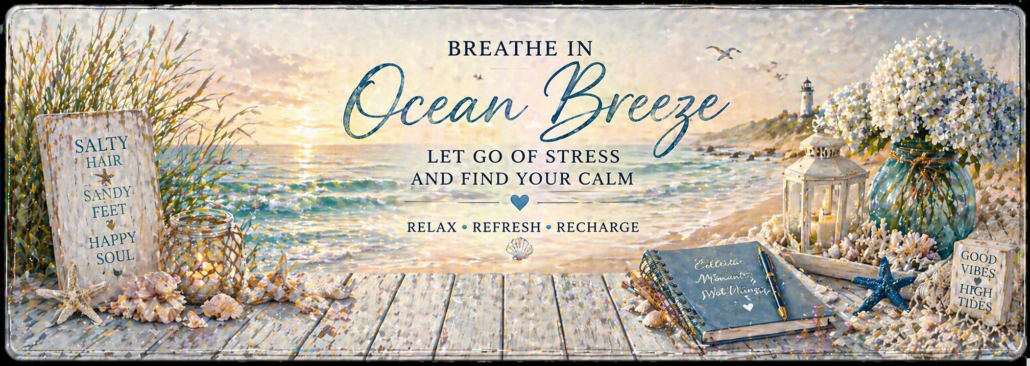 Ocean Breeze Coastal Calm Desk Mat