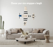 P-51D MUSTANG Blue Nose Underside Airplane Ceiling / Wall Art Wall Decal