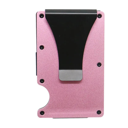 Laser Engraved Unisex Solid Color Aluminum Alloy Open Wallets