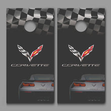 Corvette Car on Faded Background Corn Hole Decal Wrap
