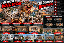 3D T-Rex Dinosaur Breakthrough Wall Decal – Indoor & Outdoor Premium Vinyl Graphic