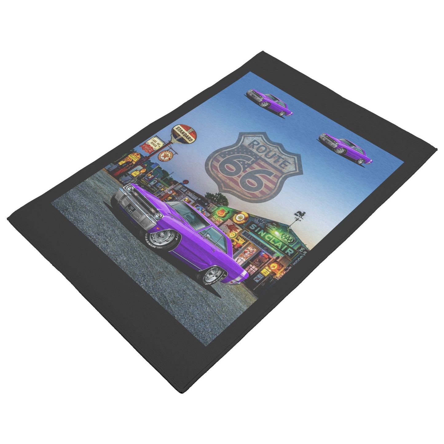 Purple Dodge Dart Route 66 Rug 5 Sizes