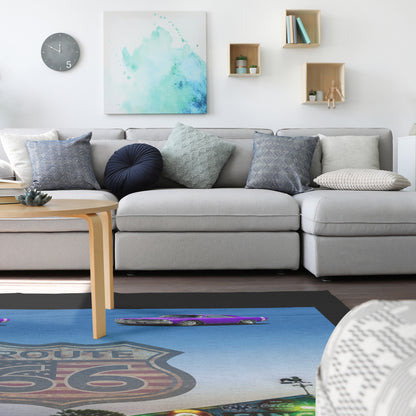 Purple Dodge Dart Route 66 Rug 5 Sizes