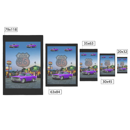 Purple Dodge Dart Route 66 Rug 5 Sizes