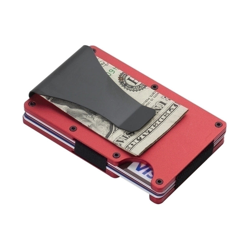 Laser Engraved Unisex Solid Color Aluminum Alloy Open Wallets