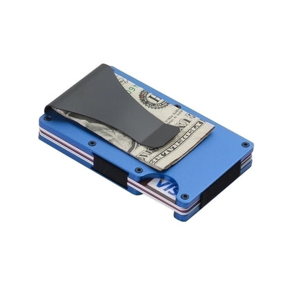 Laser Engraved Unisex Solid Color Aluminum Alloy Open Wallets
