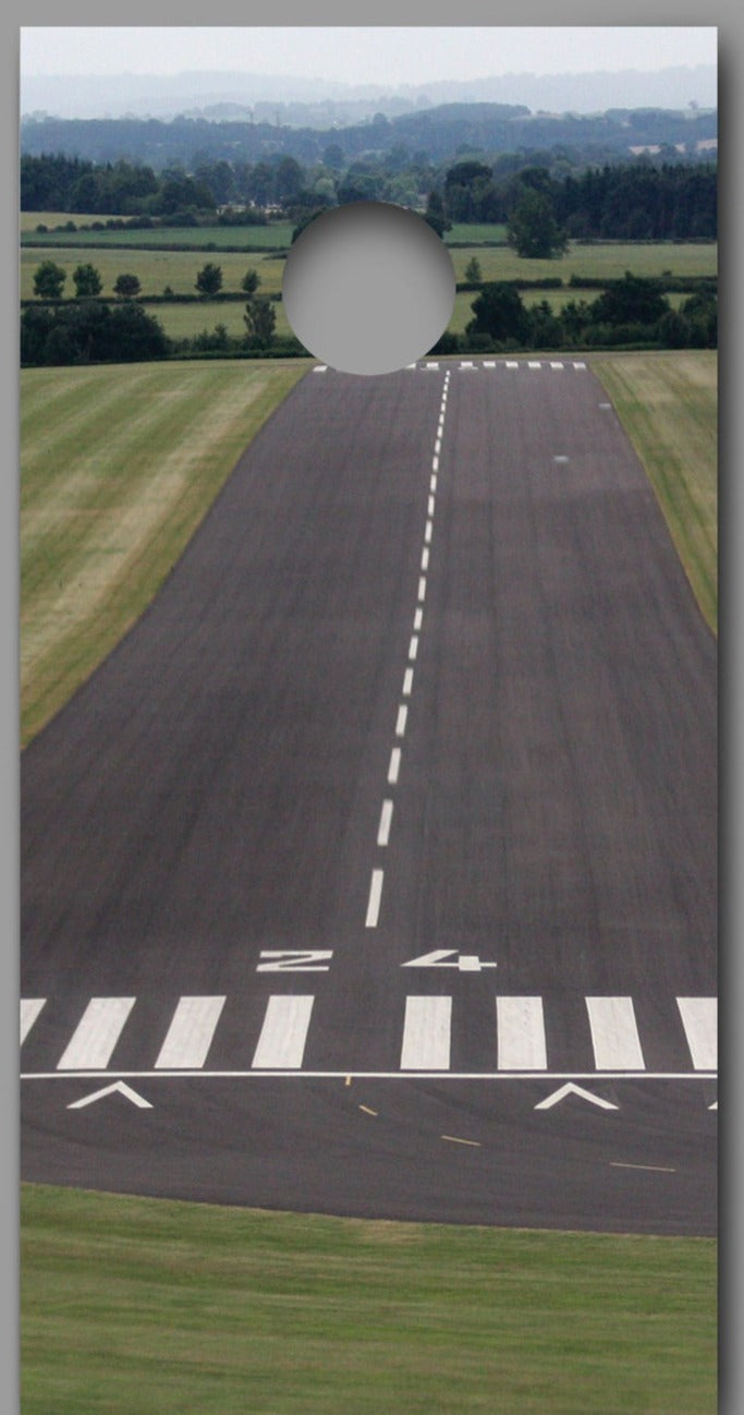 Runway 24 Landing Design Cornhole Board Decal Wraps
