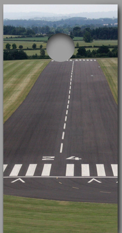 Runway 24 Landing Design Cornhole Board Decal Wraps