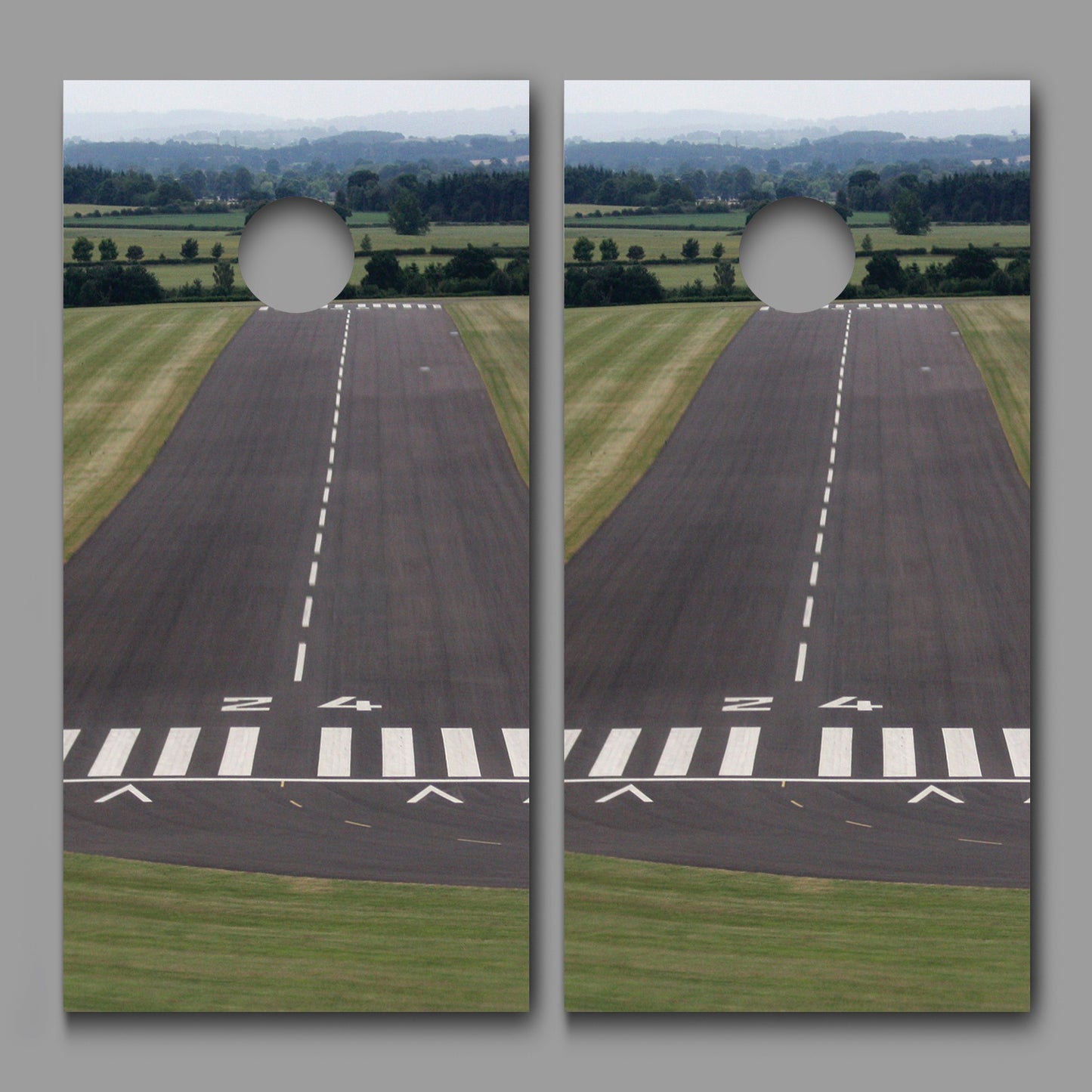 Runway 24 Landing Design Cornhole Board Decal Wraps