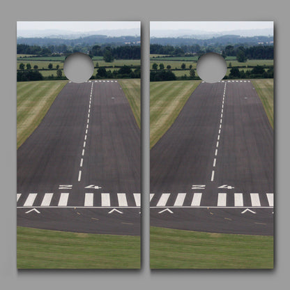 Runway 24 Landing Design Cornhole Board Decal Wraps