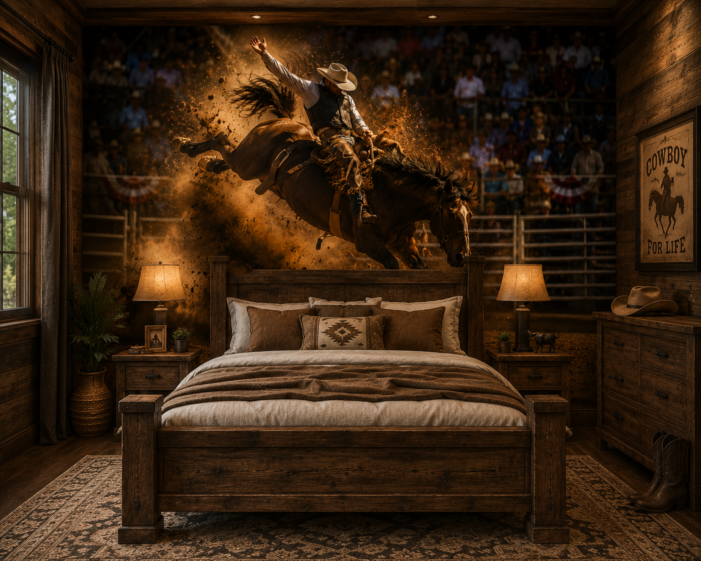 Rodeo Bronco Burst Wall Mural
