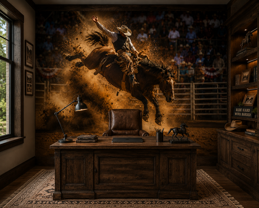 Rodeo Bronco Burst Wall Mural