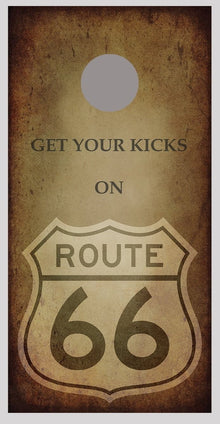 Route 66 Get Your Kicks Cornhole Board Decal Wraps