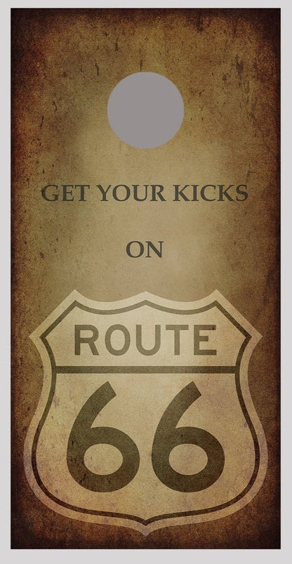 Route 66 Get Your Kicks Cornhole Board Decal Wraps