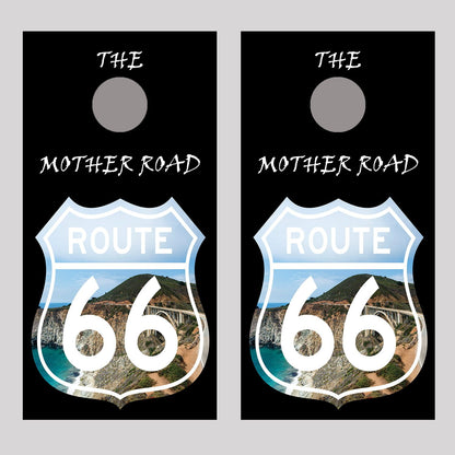 Route 66 Landscape Sign 2 Cornhole Board Decal Wraps