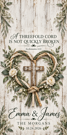 Rustic Threefold Cord Wedding Cross