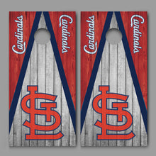 Cardinals Dark Wood Triangle STL logo St Louis Corn hole Decal Wrap