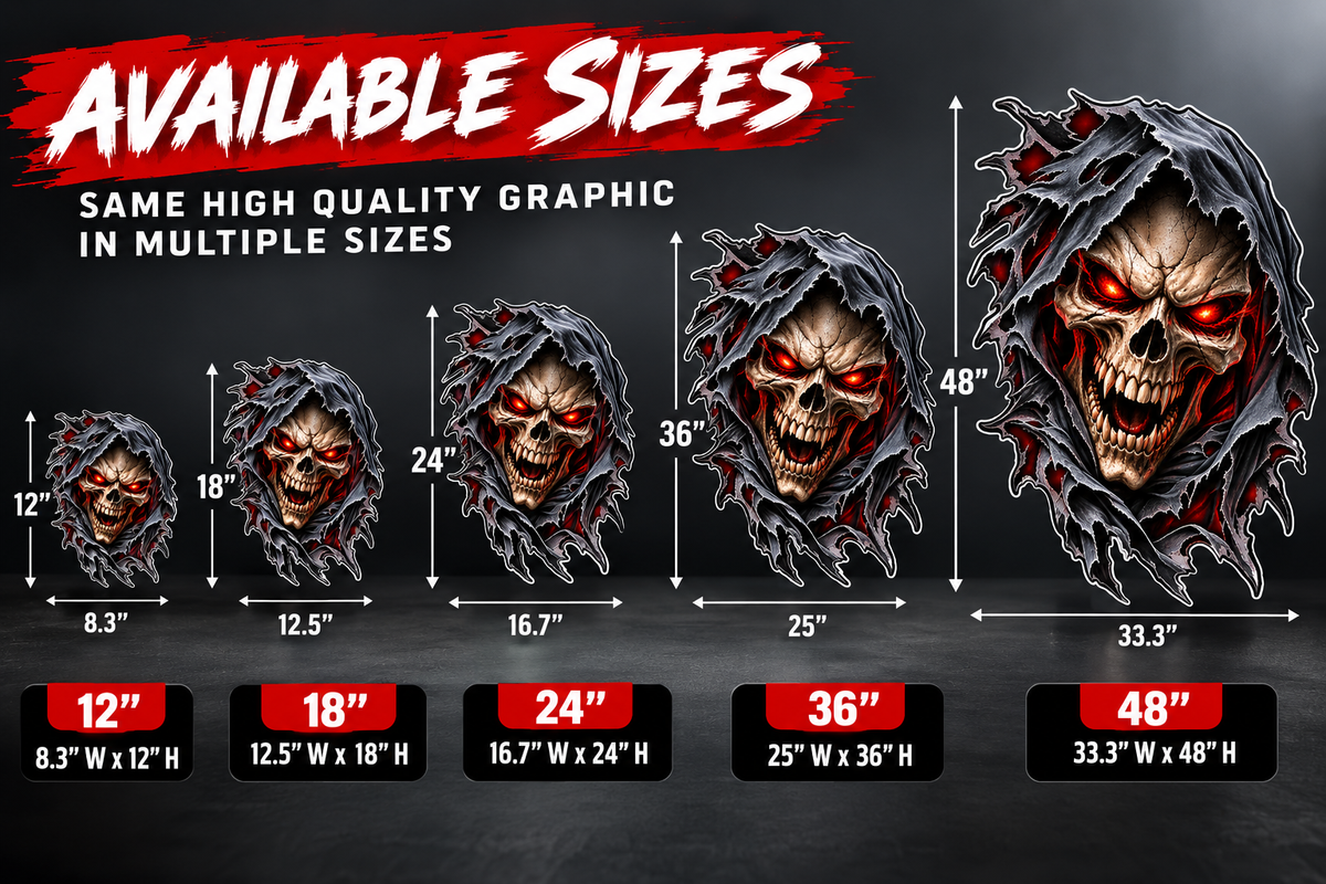 Scary Hooded Skull Premium Vinyl Decal
