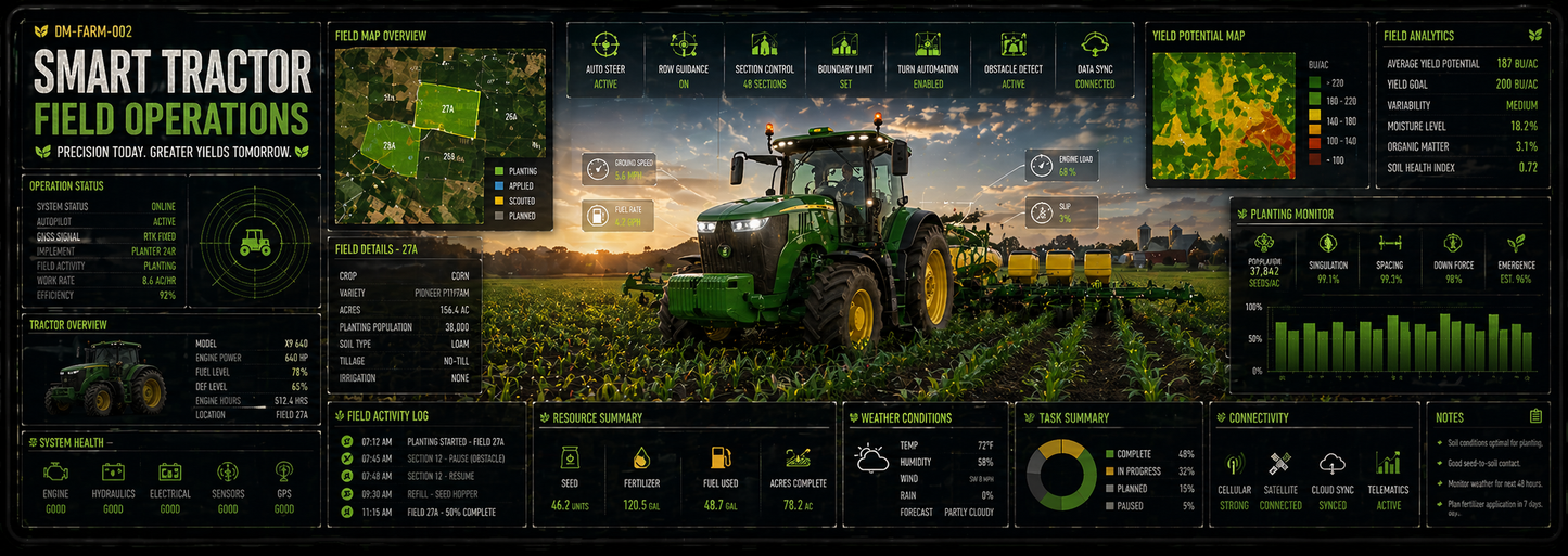 Smart Tractor Field Operations Desk Mat