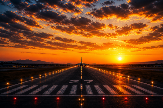 Sunset Runway Departure Wall Mural