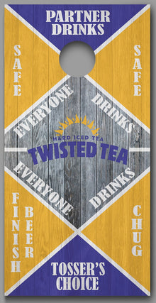 Drinking Game Twisted Tea Design Cornhole Board Decal Wraps