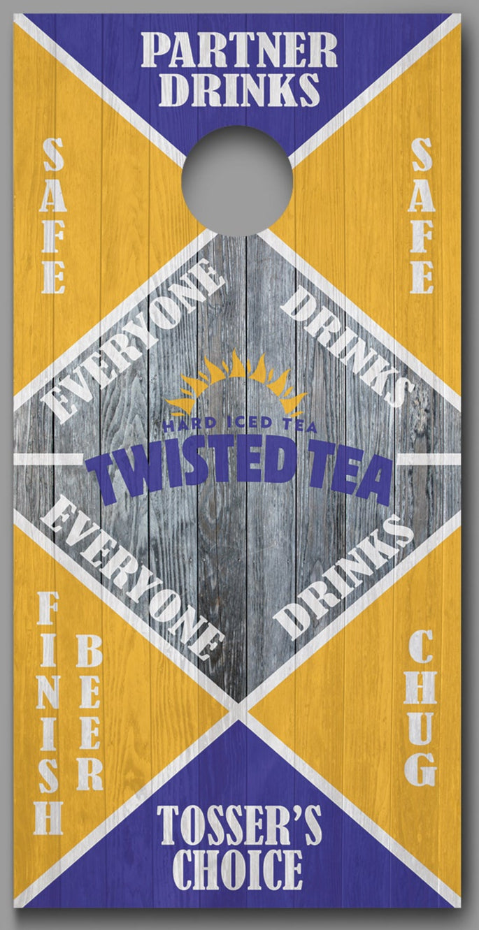 Drinking Game Twisted Tea Design Cornhole Board Decal Wraps
