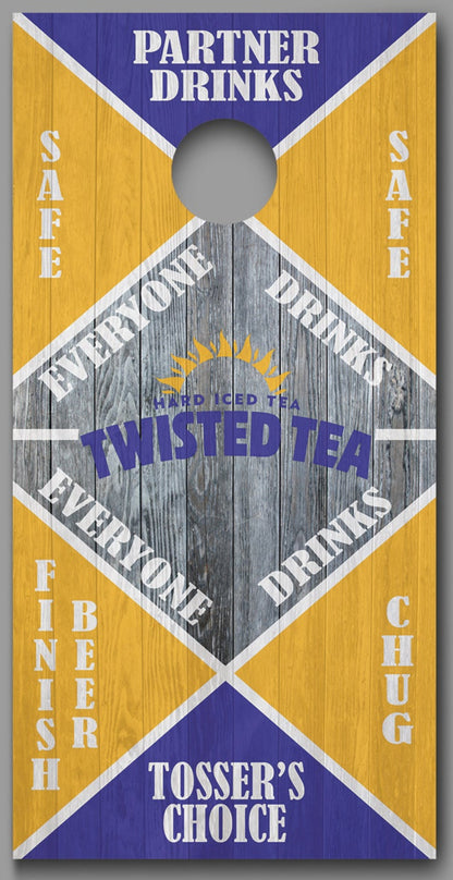Drinking Game Twisted Tea Design Cornhole Board Decal Wraps