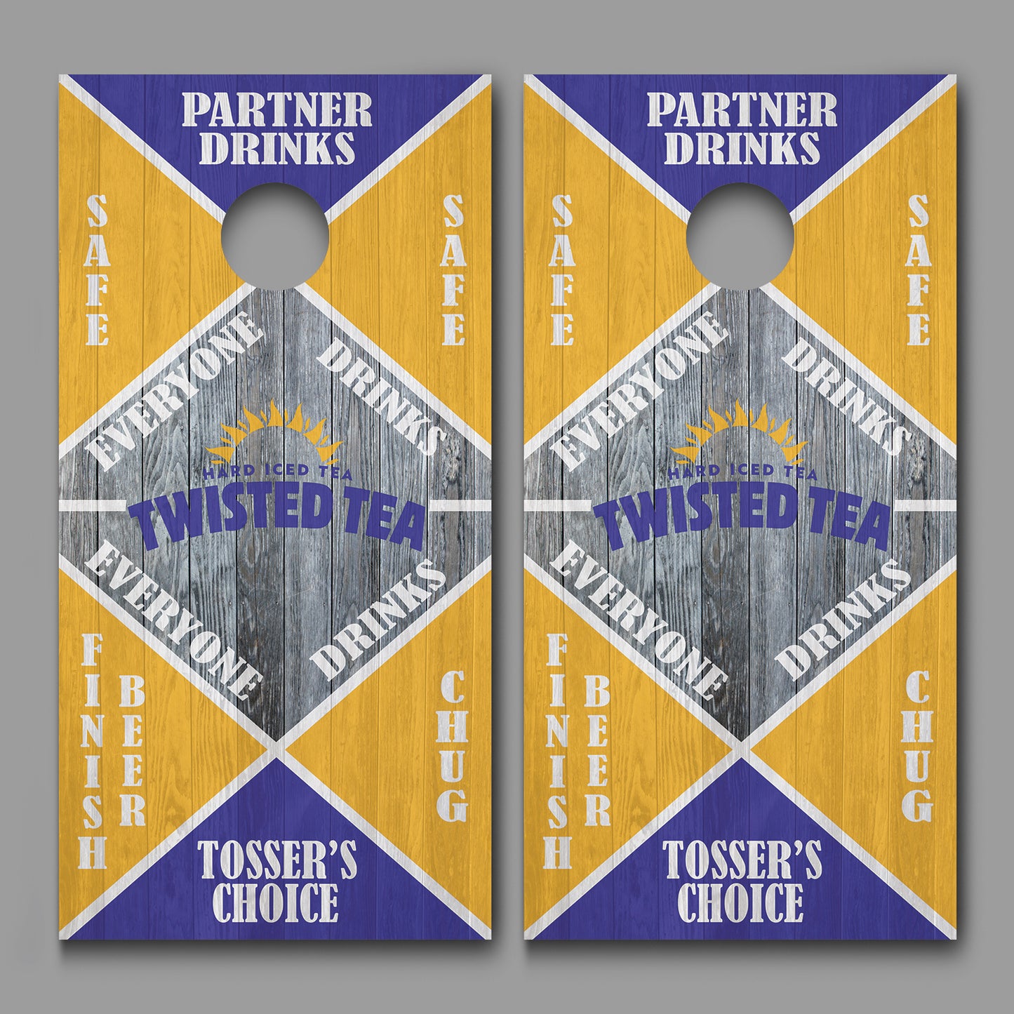 Drinking Game Twisted Tea Design Cornhole Board Decal Wraps