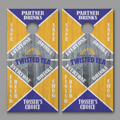 Drinking Game Twisted Tea Design Cornhole Board Decal Wraps