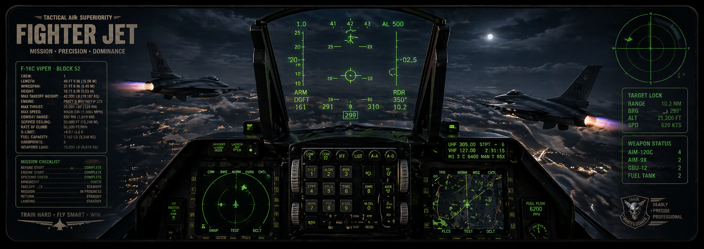 Fighter Jet HUD Tactical Desk Mat