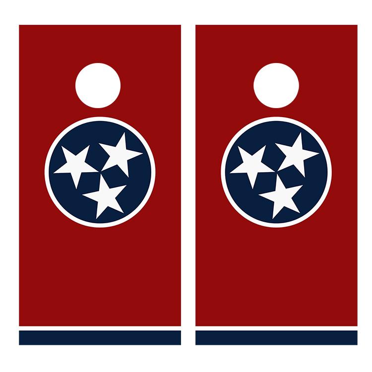 Flag of Tennessee Cornhole Board Decal Wraps