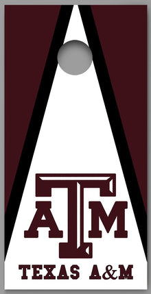 Texas A & M White Triangle Design 01 Corn hole Board Decal Wrap