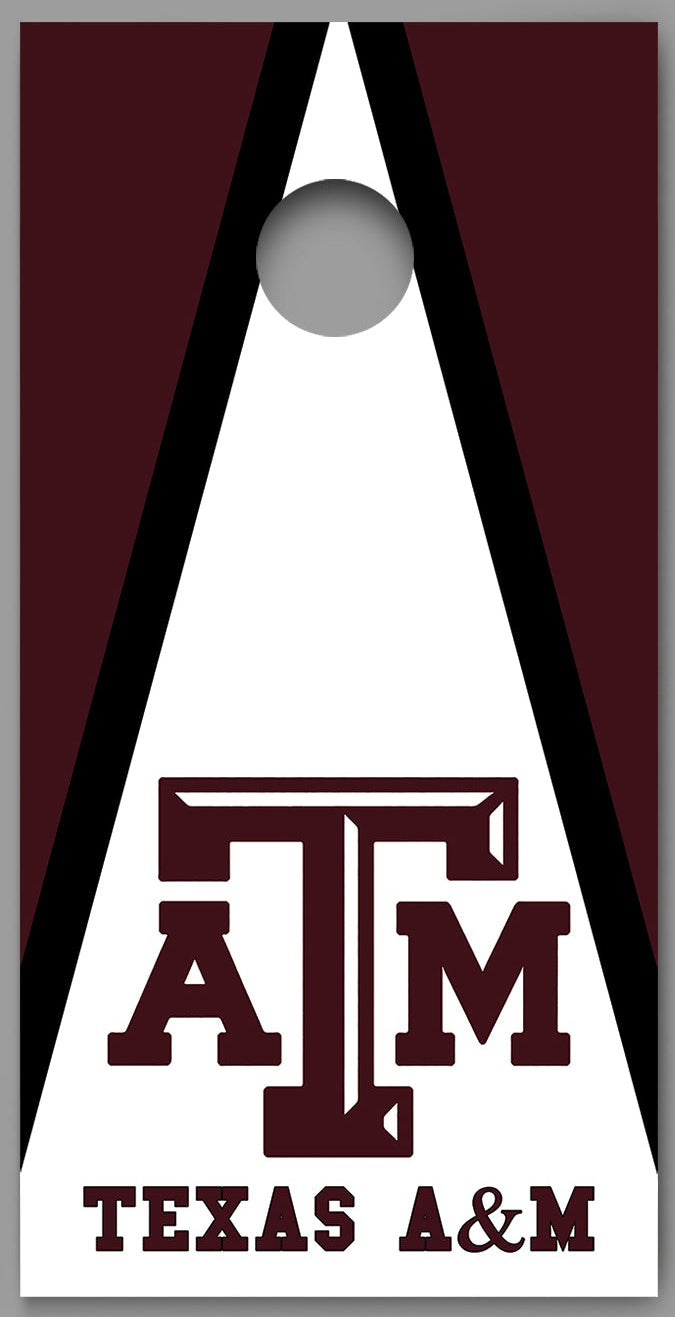 Texas A & M White Triangle Design 01 Corn hole Board Decal Wrap