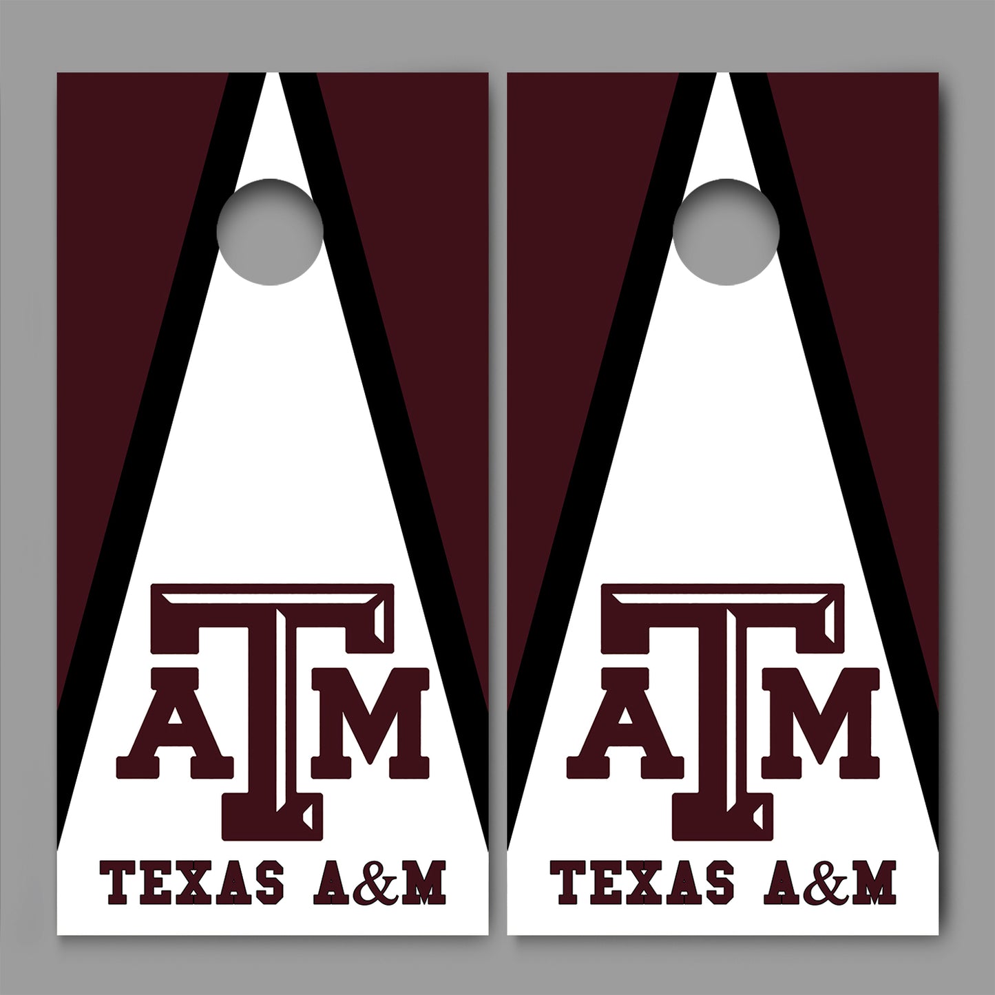 Texas A & M White Triangle Design 01 Corn hole Board Decal Wrap