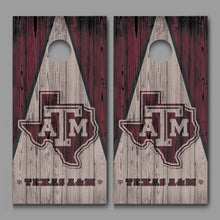 Texas A & M Wood Triangle Design Corn hole Board Decal Wrap