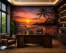 Tropical Ocean Sunset Escape Wall Mural