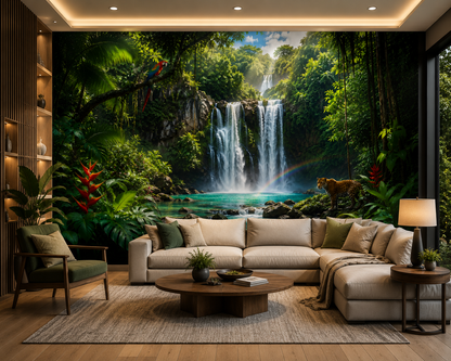 Tropical Waterfall Rainforest Wall Mural